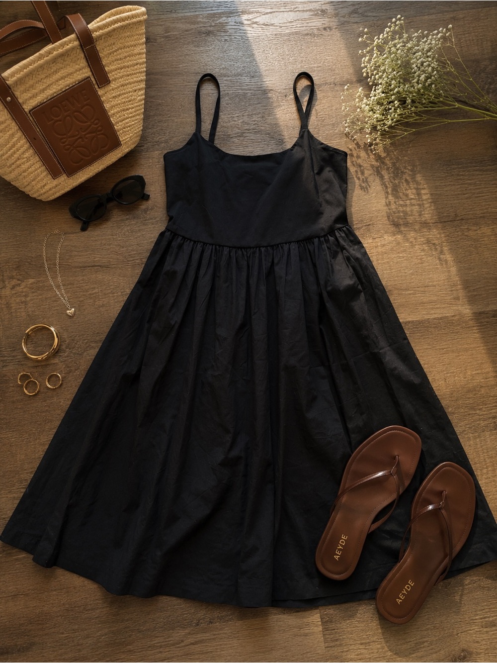 Old Navy Black Spaghetti Strap Sundress
